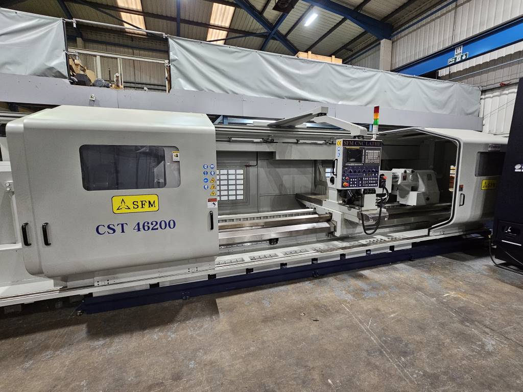 The heavy-duty CST 46200 lathe from SFM sports a swing over the bed of 1,170mm and distance between centres of 1,000mm - 6,000mm